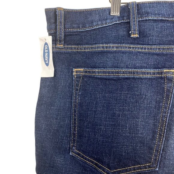 Old Navy 44x30 Loose Fit Blue Jeans Old School Denim Straight Leg Dark Wash NWT - Picture 7 of 11